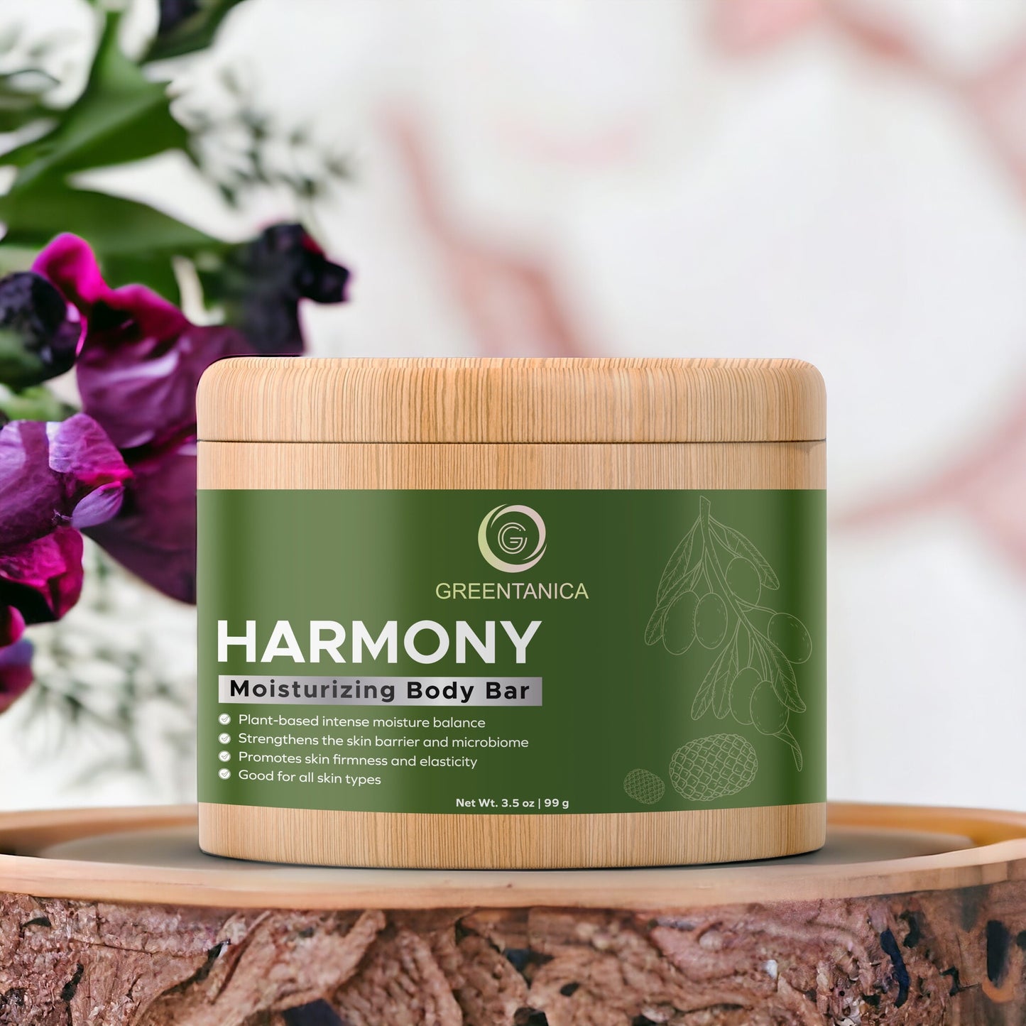 Harmony - Solid Moisturizing & Firming Body Bar by Greentanica