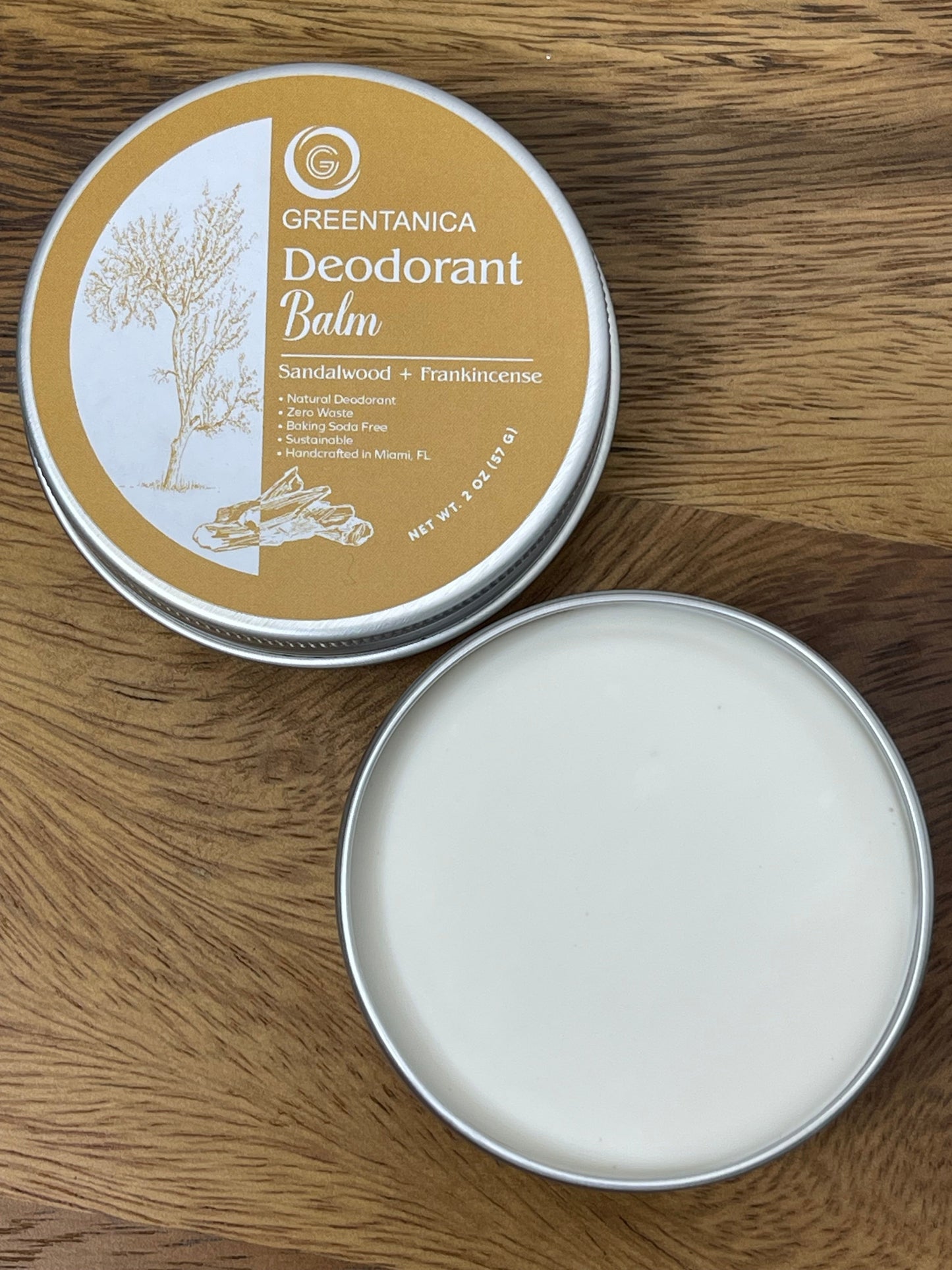 Sandalwood + Frankincense Vegan Deodorant Balm by Greentanica