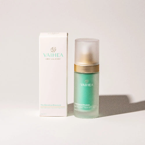 Vaiheea skincare serum bottle and packaging on a light background