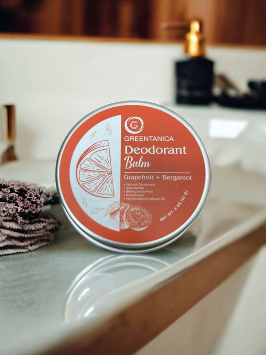 Grapefruit + Bergamot Vegan Deodorant Balm by Greentanica