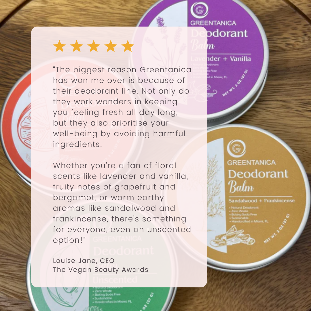 Grapefruit + Bergamot Vegan Deodorant Balm by Greentanica