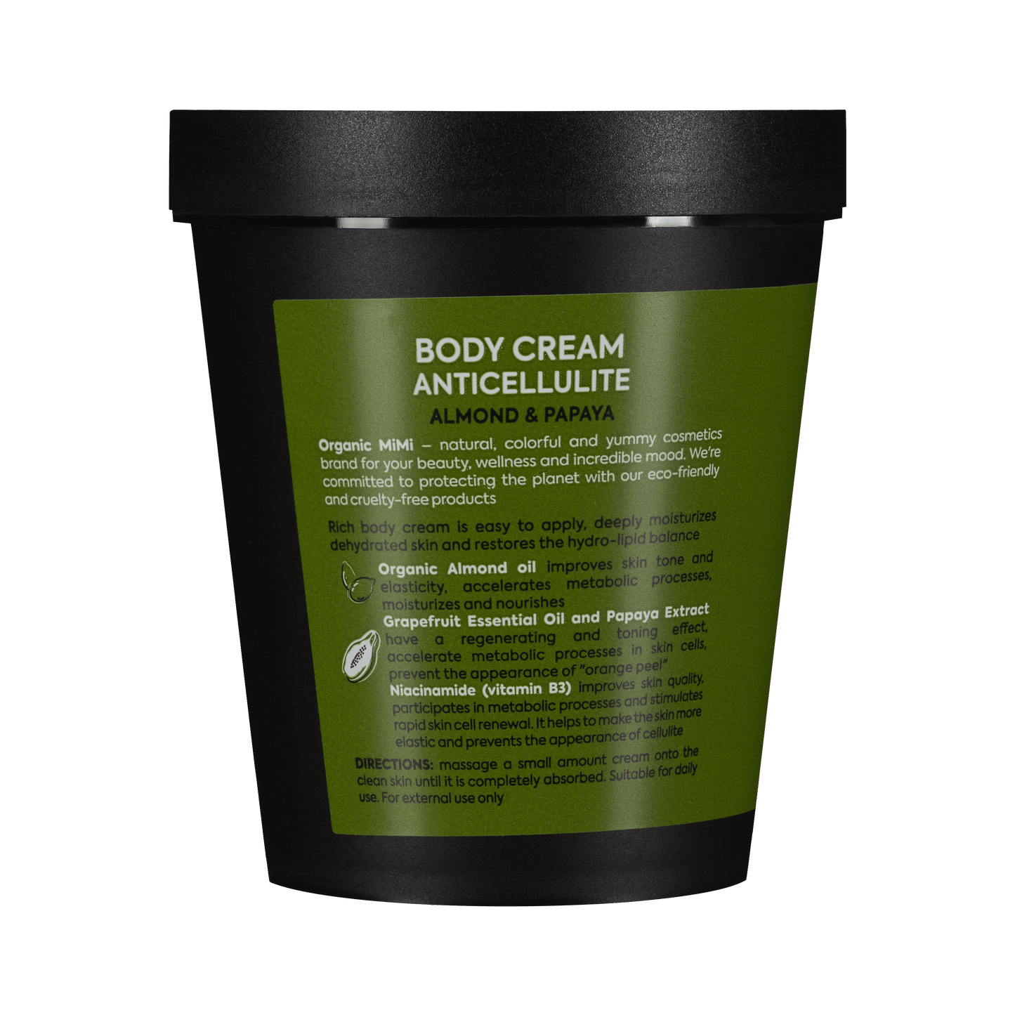 Organic Mimi, Body Cream Antiсellulite Almond & Papaya, 200 ml by Damask Rose