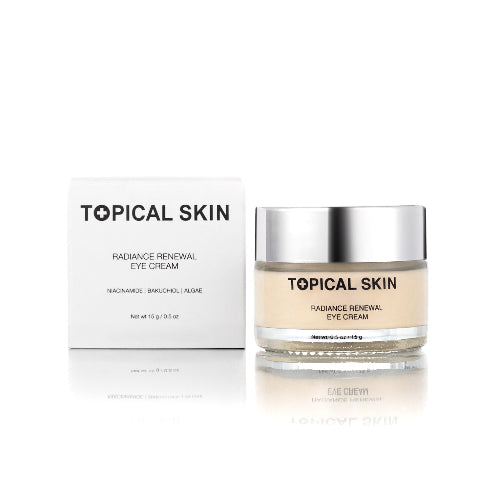 Topical Skin Radiance Renewal Eye Cream jar and box on a white background