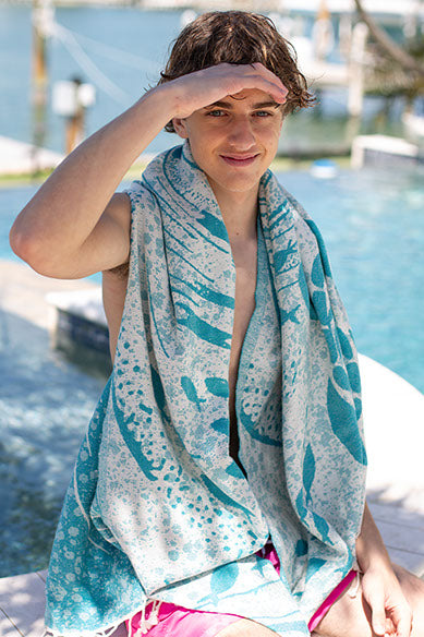 Tourbillon Turquoise - Turkish Towel by Sun Drunk