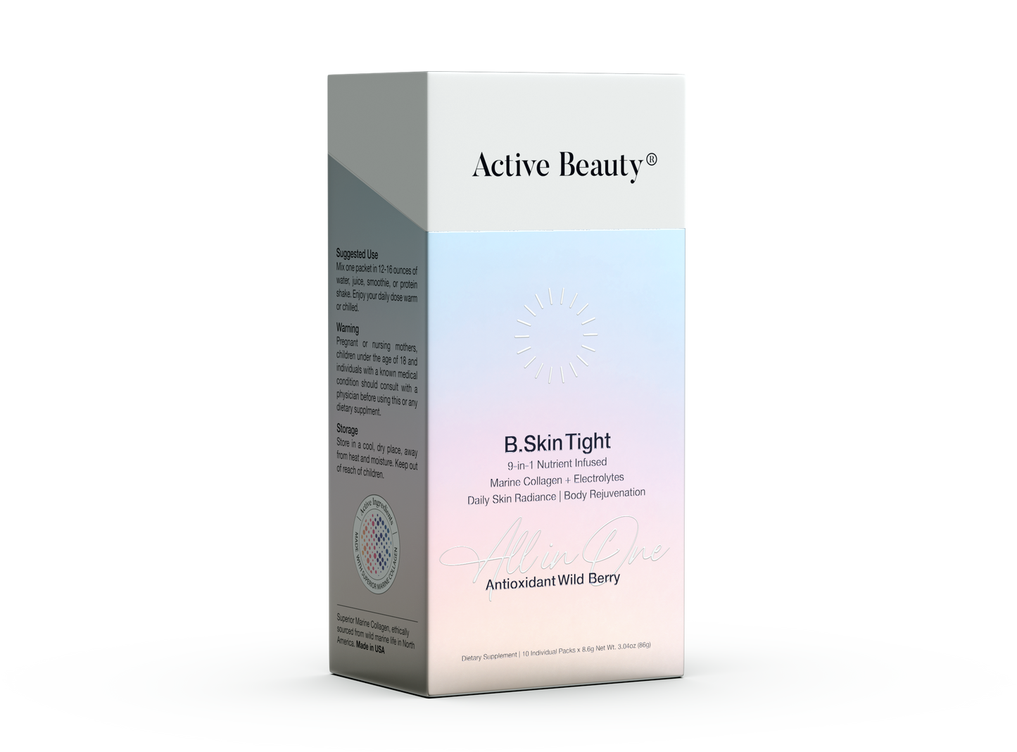 Skin Tightening Collagen Booster – B.Skin Tight 10 Pack Organic Wild Berry