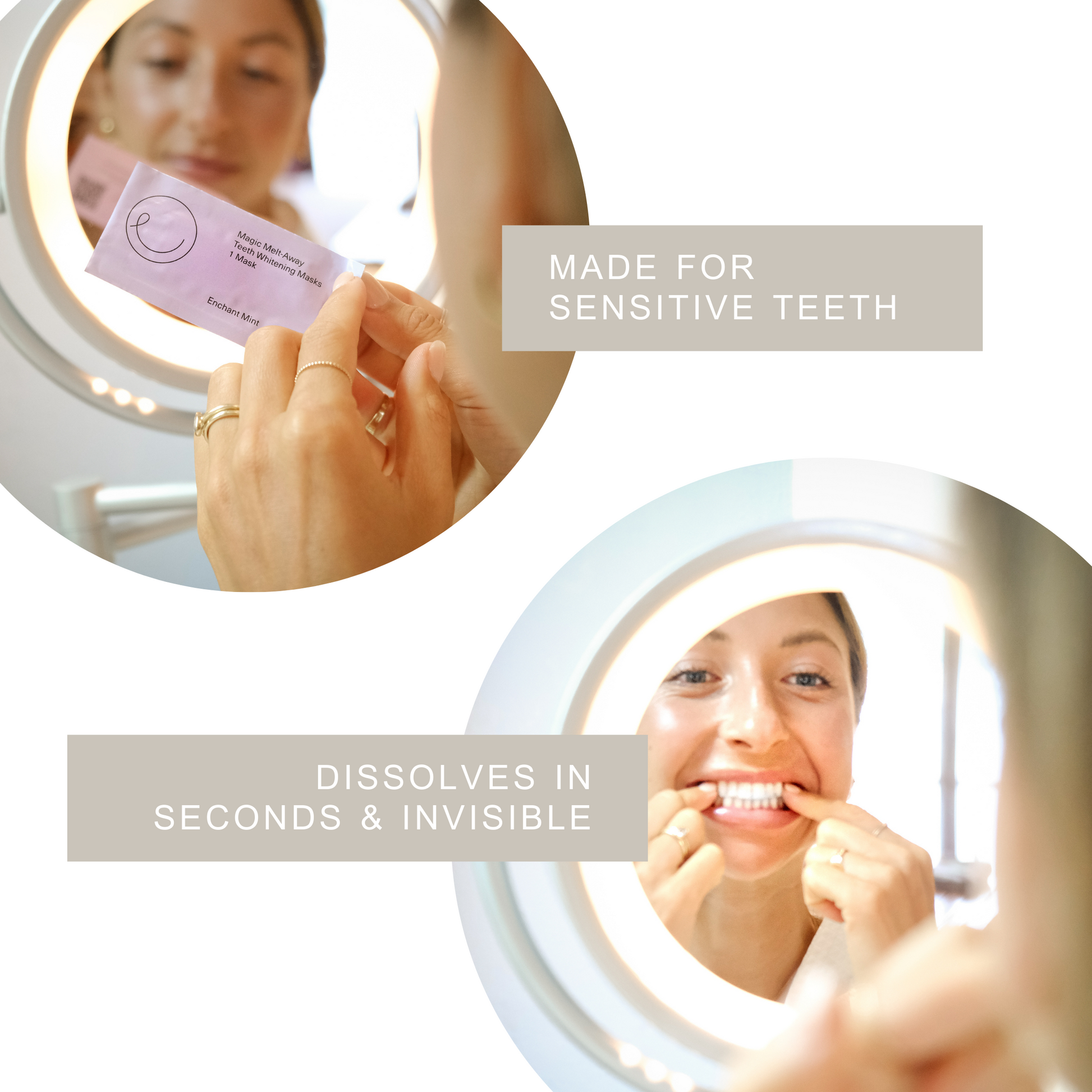 Melt-Away Teeth Whitening by ELIMS. Clinically proven to lighten teeth without harming enamel. Totally enamel safe! Made for sensitive teeth.