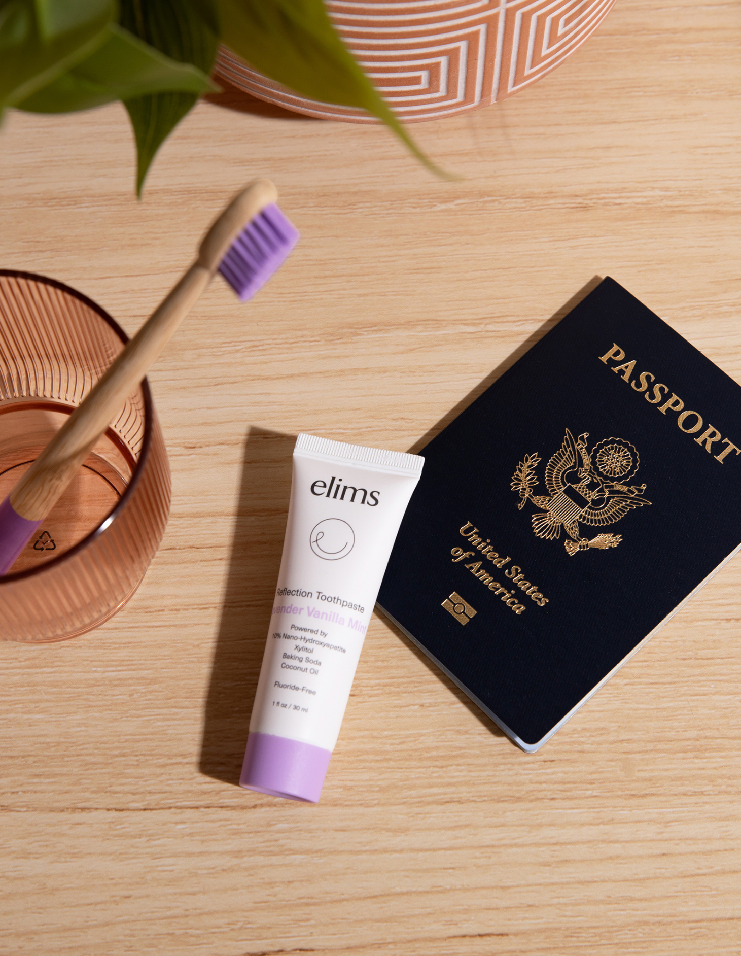 ELIMS lavender vanilla mint toothpaste in travel size