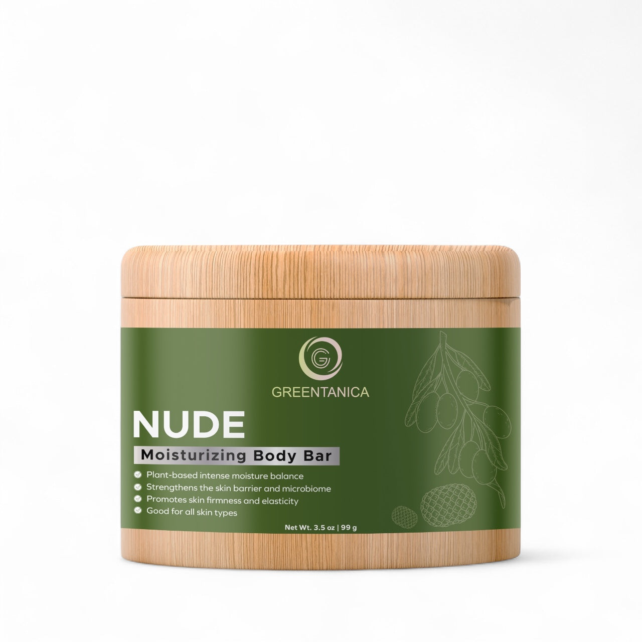 Nude - Solid Moisturizing & Firming Body Bar by Greentanica