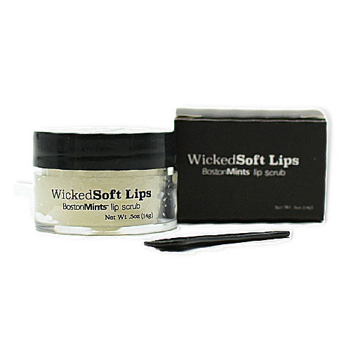 Wicked Soft Lips lip scrub with packaging on a white background