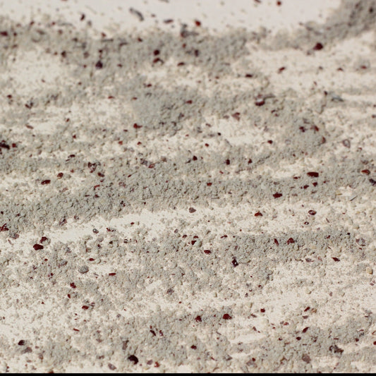 Cecile's facial grains up close 