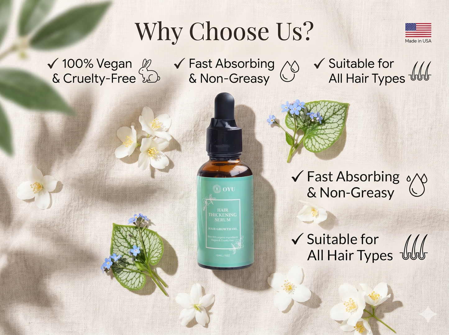 Natural Hair Thickening Oil by Oyu Botanica