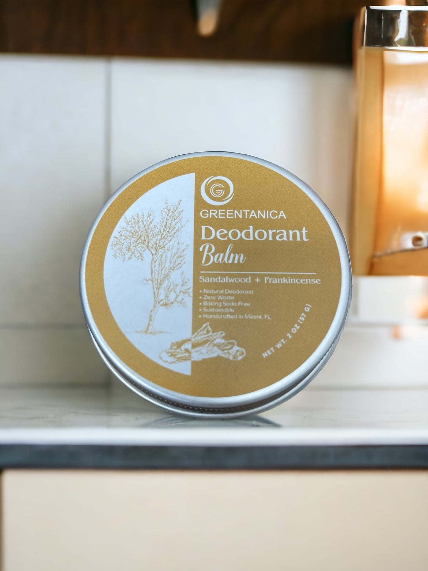 Greentanica Sandalwood + Frankincense Vegan Deodorant Balm