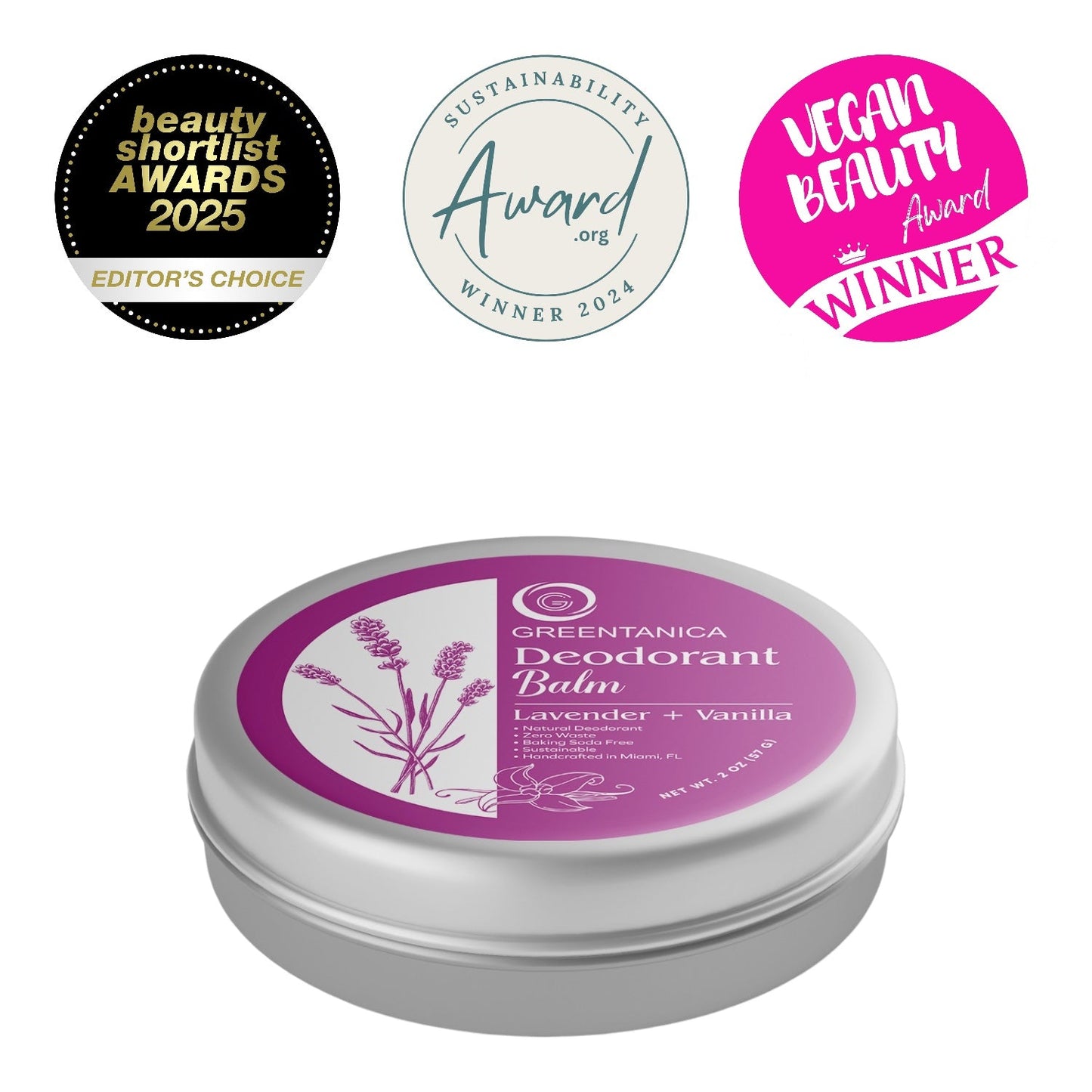 Lavender + Vanilla Vegan Deodorant Balm by Greentanica