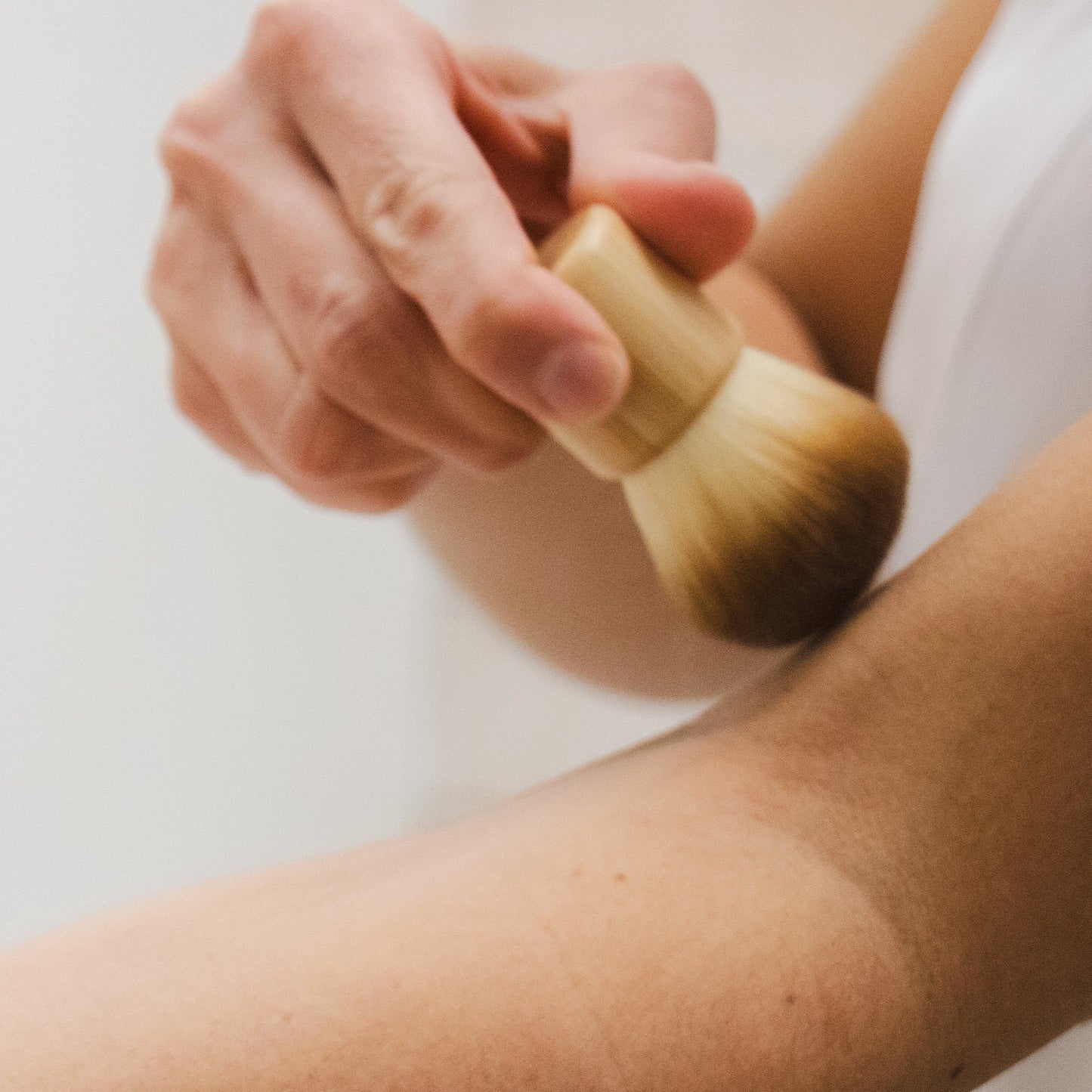 Nourishing Powder + Bamboo Kabuki Brush Set - Hypoallergenic Talc-Free Vegan Body & Facial Powder by NAPRIM Naturals