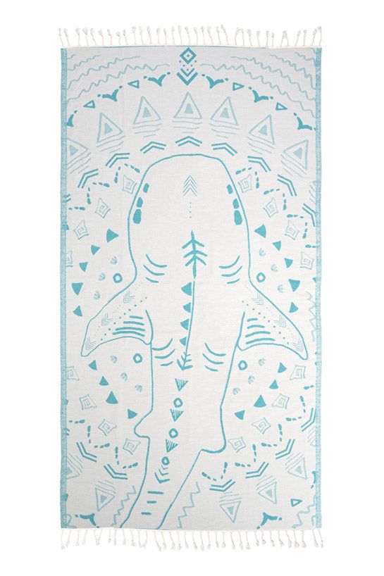 Shark Turquoise - Turkish Towel by Sun Drunk