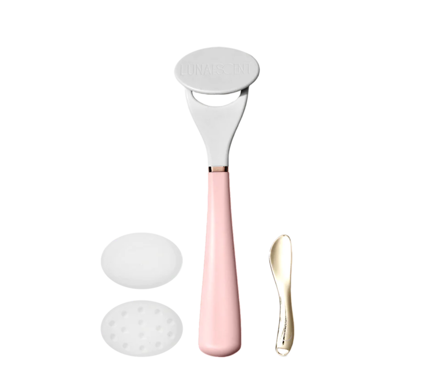 Touch-Free Skincare Applicator With Spatula + Carry Case With Mirror by LUNAESCENT