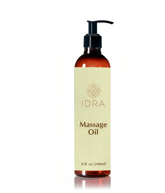 Idra Wellness massage oil bottle