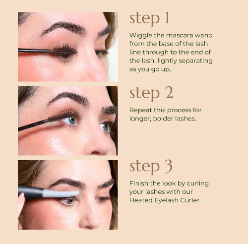 Chella mascara 3 steps tutorial for great lashes