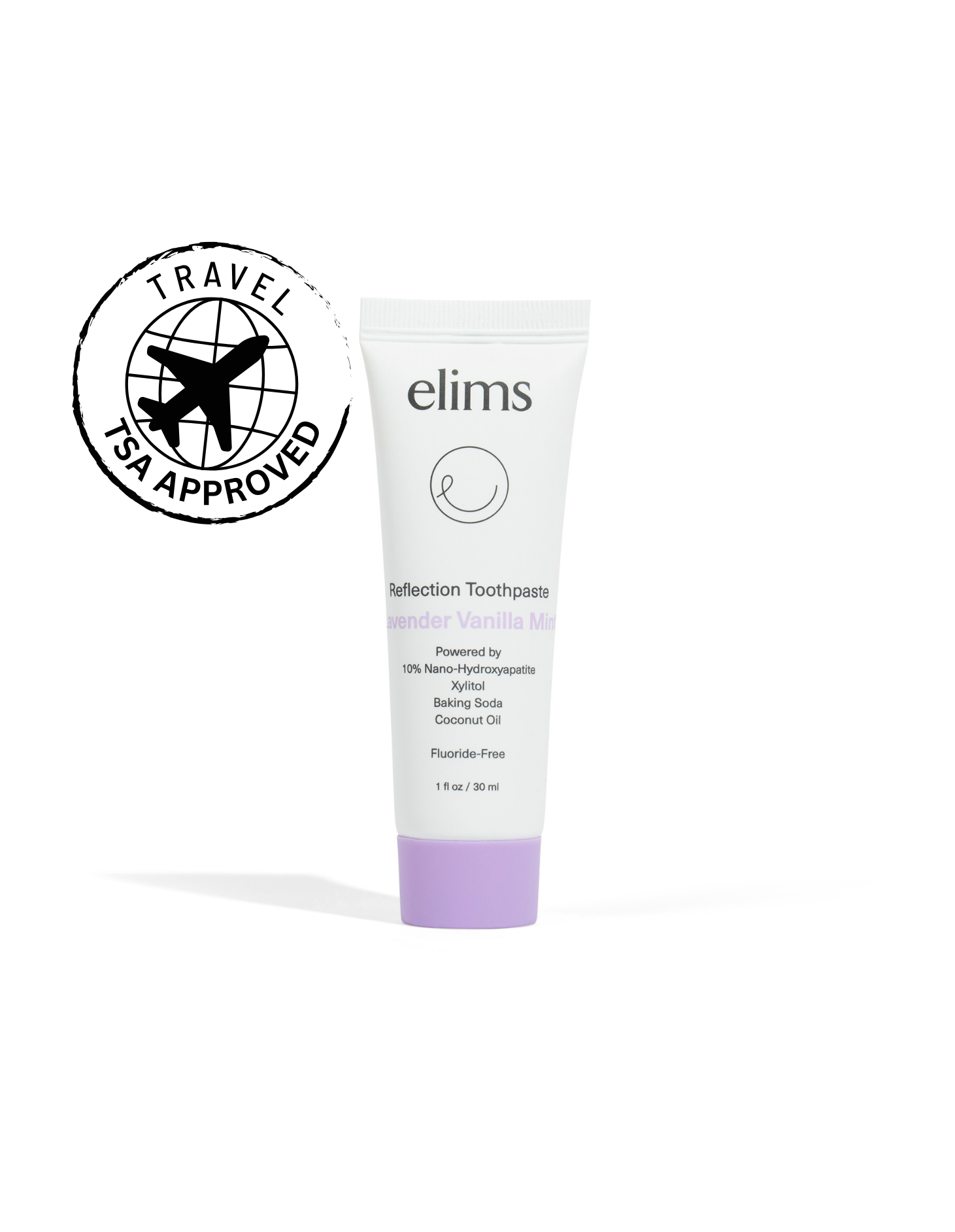 ELIMS lavender vanilla mint toothpaste in travel size