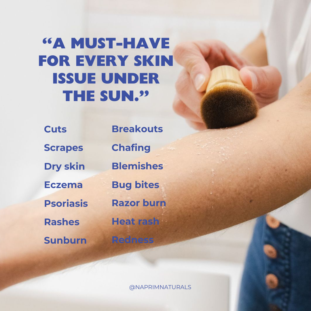 Nourishing Powder + Bamboo Kabuki Brush Set - Hypoallergenic Talc-Free Vegan Body & Facial Powder by NAPRIM Naturals