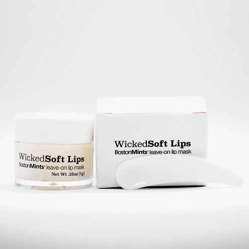 Wicked Soft Lips Boston Mints leave-on lip mask packaging on a white background