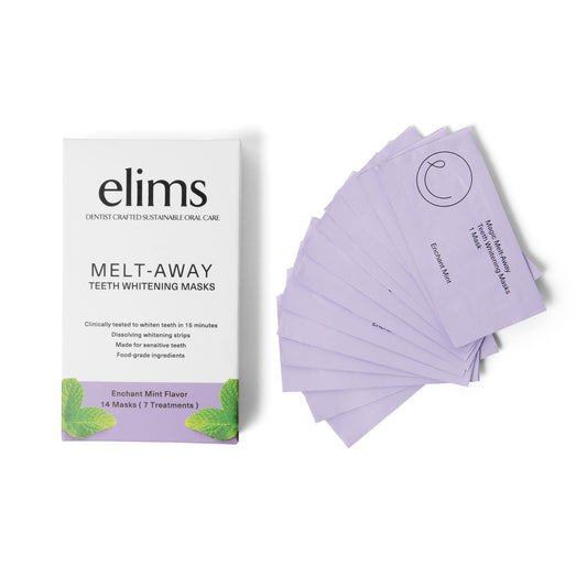 Melt-Away Teeth Whitening by ELIMS. Clinically proven to lighten teeth without harming enamel. Totally enamel safe! Made for sensitive teeth.